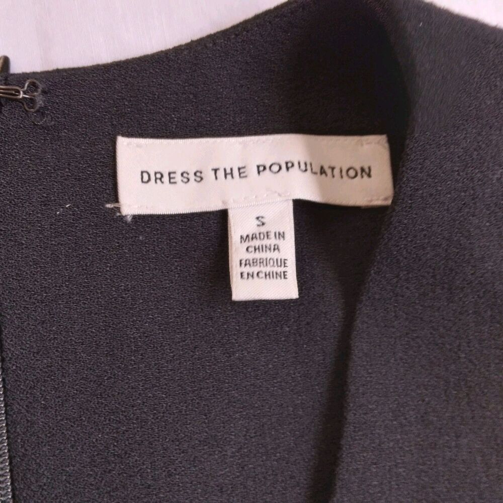 Dress The Population Catalina Fit & Flare Cocktail Dress Black Capsule Piece S - Picture 6 of 14